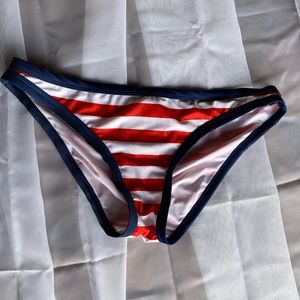 NEW - Striped Bikini Bathing Suit Bottoms - Never Worn